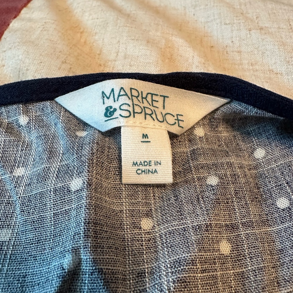 Market & Spruce Navy and White Patterned Dress